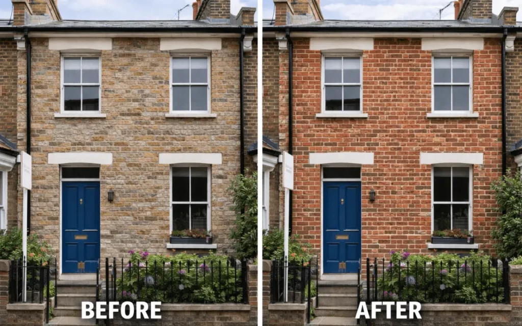brick tinting before after home london
