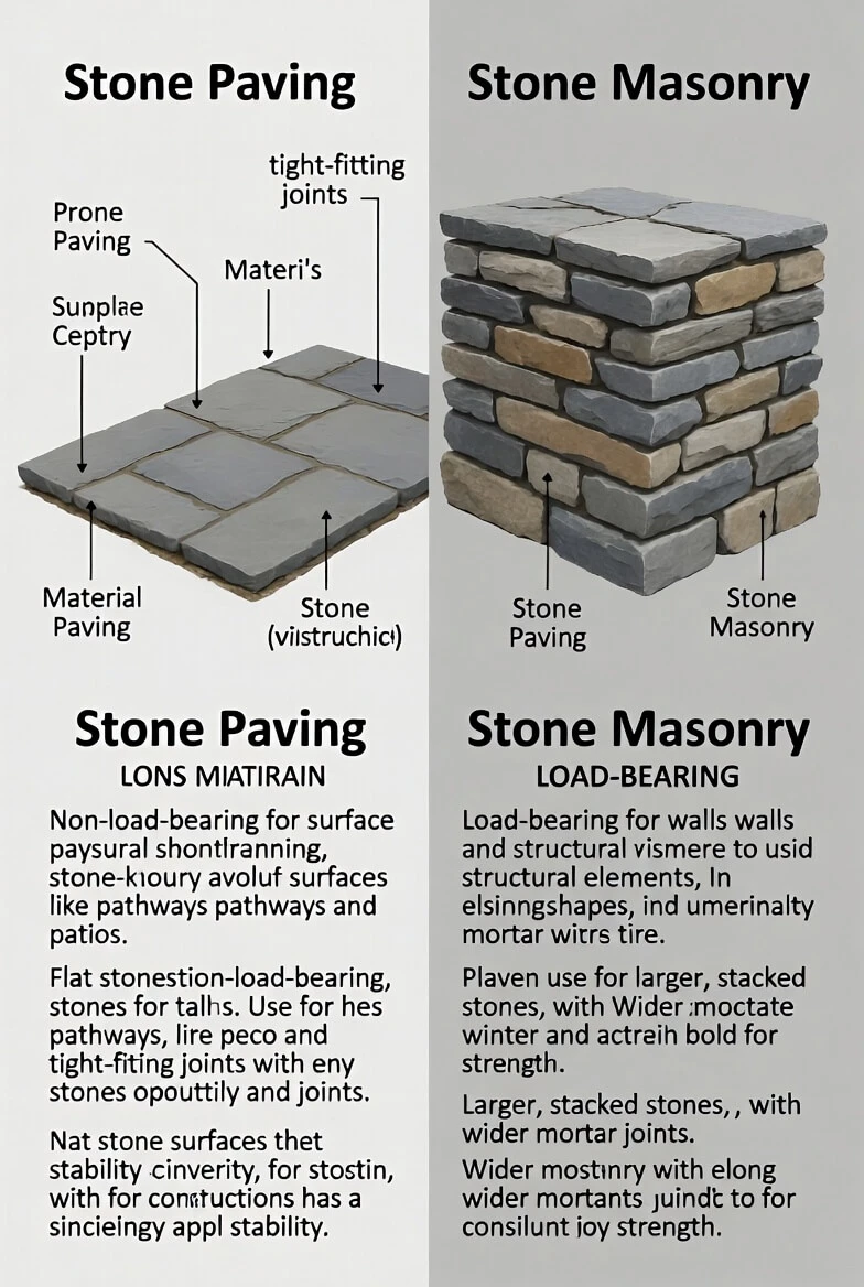 Stone Paving vs Stone Masonry